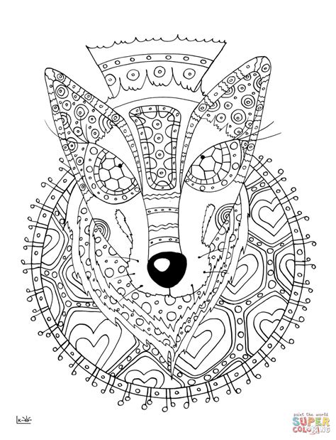 Get wolf coloring pages free is easy. Wolf with Tribal Pattern coloring page | Free Printable ...