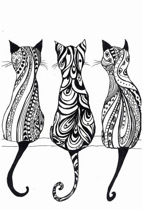 Dessin mandala chat beau imprimer coloriage mandala elegant. Dessins tatouage femme 3 chats en mandala de dos ...
