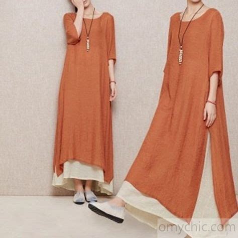 New Dress For Summers Brick Red Layered Summer Dress Long Linen Maxi