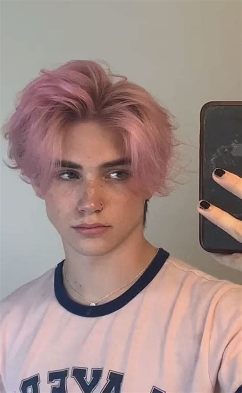 Pin By Fernanda Ross On Cameron Hill Pink Hair Guy Boys Colored Hair