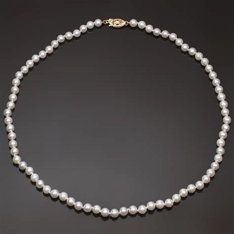 Cultured Pearl Strand K Yellow Gold Clasp Necklace MTSJ