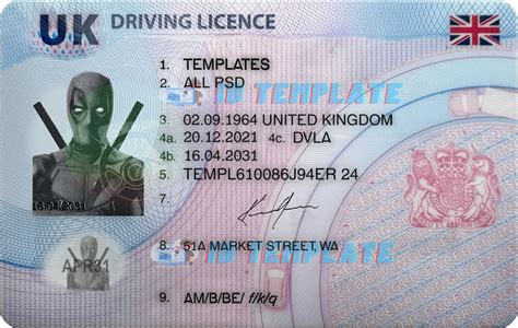 Uk Driving License New Psd Template 2023