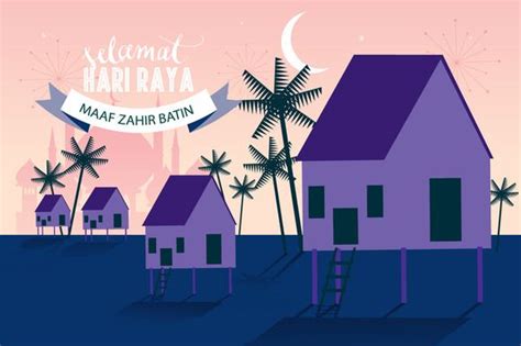 Balik Kampung Raya Vector Graphic Poster Art Modern Graphic Art