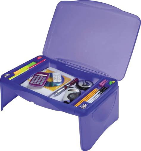 Kids Portable Folding Lap Desk Writing Table With Storage Compartments