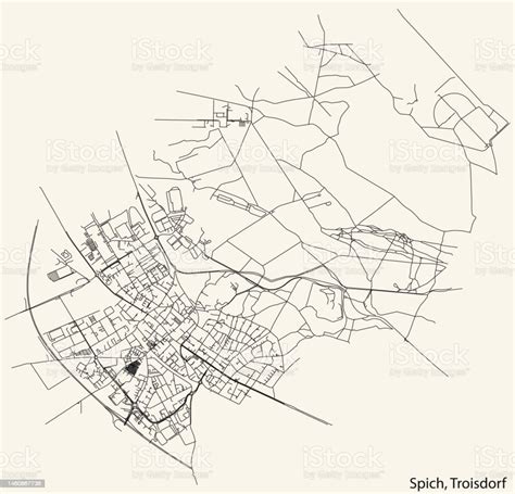 Ilustración De Mapa De Carreteras Callejeras Del Distrito De Spich