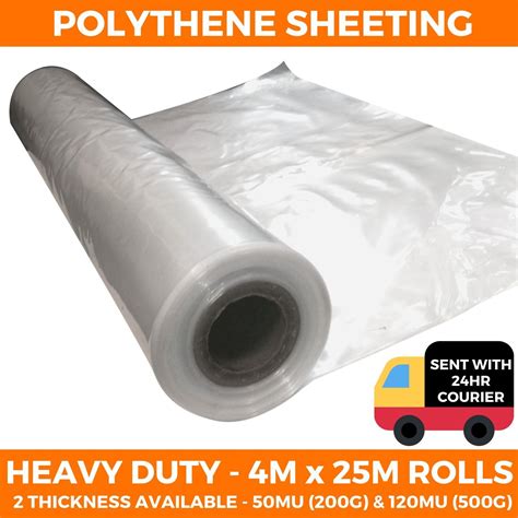Clear Heavy Duty Polythene Sheeting Builders Plastic Roll Tps Garden