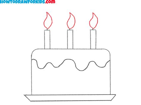 How To Draw A Birthday Cake Easy Drawing Tutorial For Kids