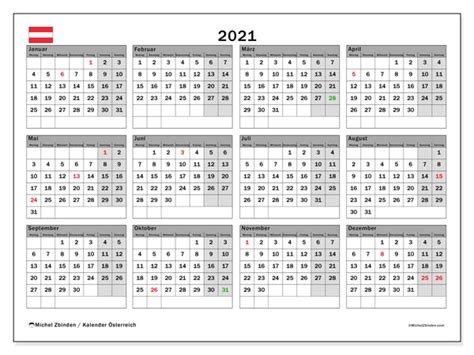 Nachstehend finden sie die kalender für 2021 für deutschland und alle bundesländer zum ausdrucken. Kalender "Österreich" 2021 zum ausdrucken - Michel Zbinden DE