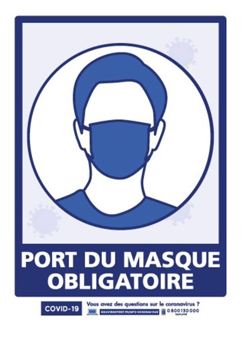 Affichez ce panneau à l'entrée des administrations ou de vos magasins pour inciter au port du masque en lieu public clos. Port du masque obligatoire prolongé jusqu'au 9 juin 2021 ...