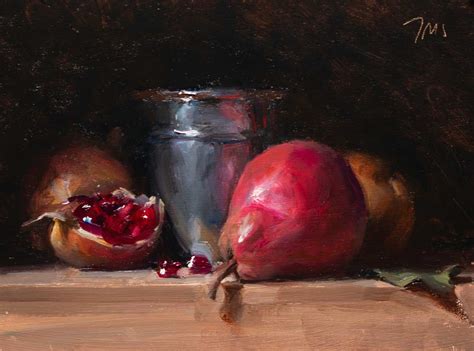 Daily Paintings Pears Pomegranates And Silver Cup Postcard From