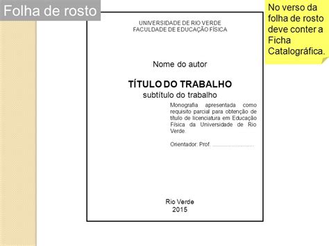 Modelo De Folha De Rosto Normas Da Abnt Vários Modelos