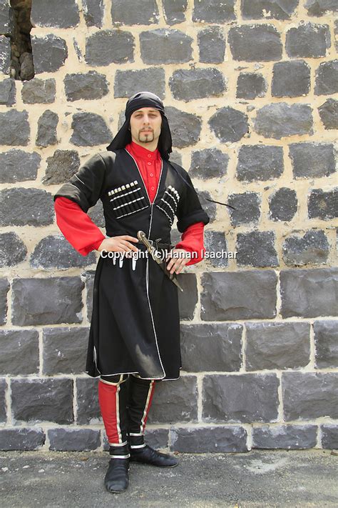 Circassian Man In Traditional Clothing At Kfar Kama Hanan Isachar