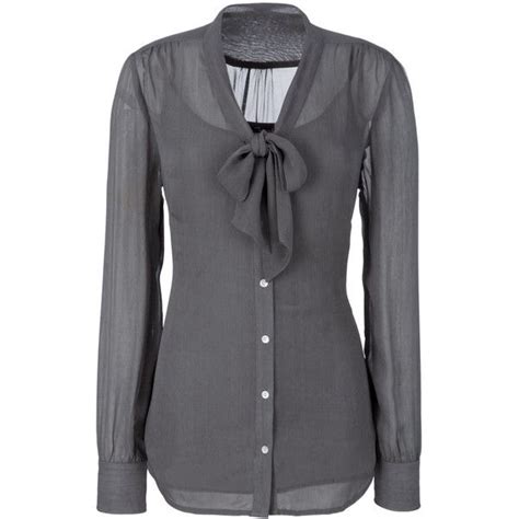 Long Blouse With Elegant Bow Detail Stunning Grey Blouse For 16 Liked On Polyvore Long