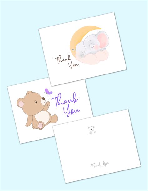 3 Printable Baby Shower Thank You Cards Freebie Finding Mom