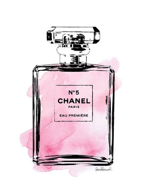 Chanel No5 Watercolor Full Pink Printable A4 Watercolour Chanel Poster