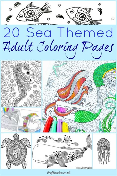 Explore 623989 free printable coloring pages for your kids and adults. 20 Free Printable Sea Themed Adult Coloring Pages - Money ...