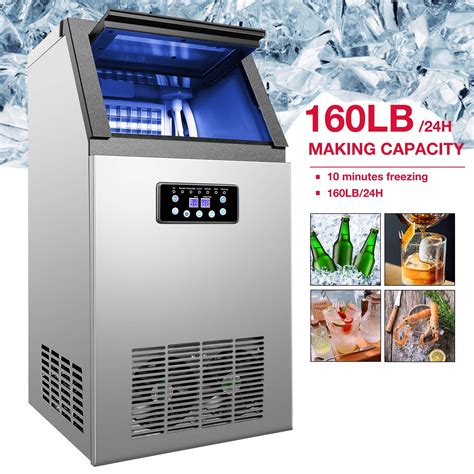 Built In Stainless Steel Commercial 160lbs24h Ice Maker Portable Ice