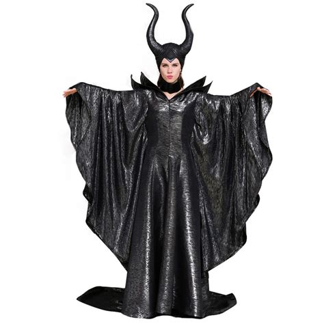 Maleficent Cosplay Adult Meleficent Dress Costume Necklace Hat Adult