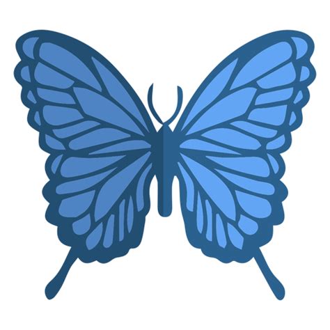 Blue butterfly flat - Transparent PNG & SVG vector file