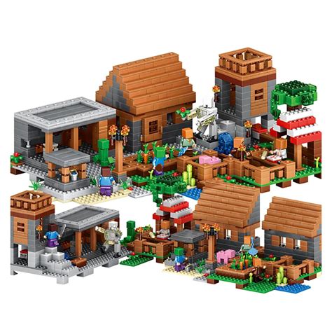 Minecraft Village Bricks Compatible With Legoing Minecraft 21128 Model