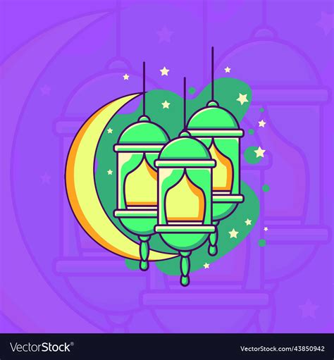 Ramadhan Sticker Royalty Free Vector Image Vectorstock