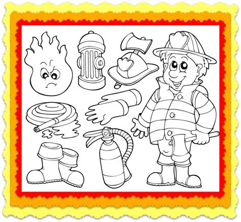 Funny fire truck or firemachine. Fireman Coloring Worksheet and | Fire safety worksheets ...