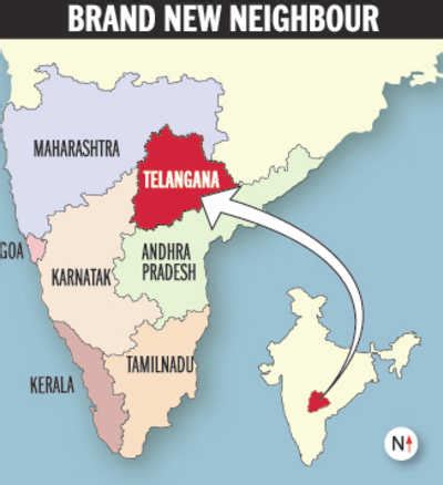 Map of karnataka and kerala. Karnataka will have 6 state borders with the addition of Telangana