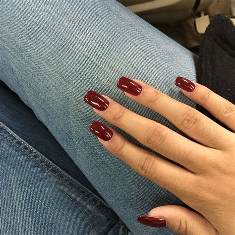 Squoval Long Nails Wine Red Squoval Nails Red Acrylic Nails Red