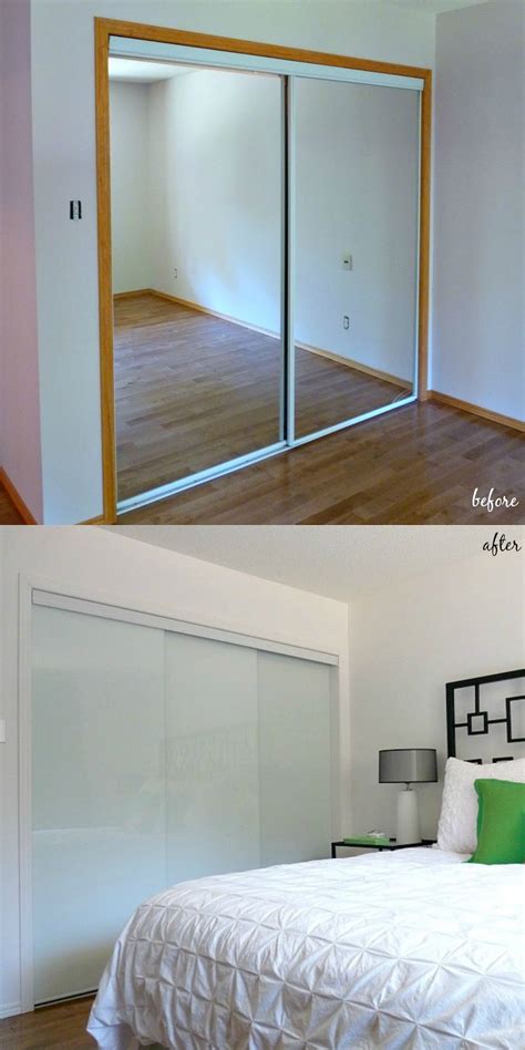 They need a secure base track. New White Glass Sliding Closet Doors in the Bedroom ...