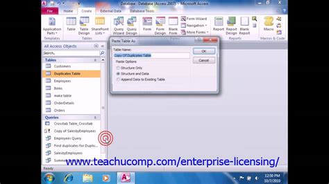Microsoft Office Access Tutorial 2010 Advanced Query Types Lesson 96
