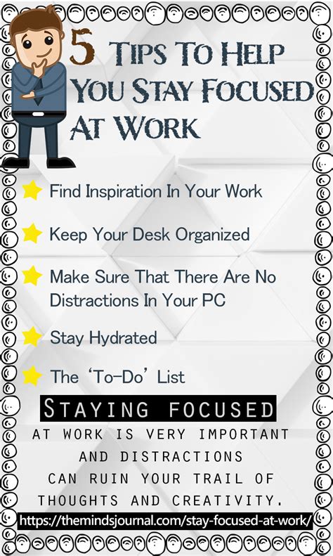 5 Tips To Help You Stay Focused At Work Infographics