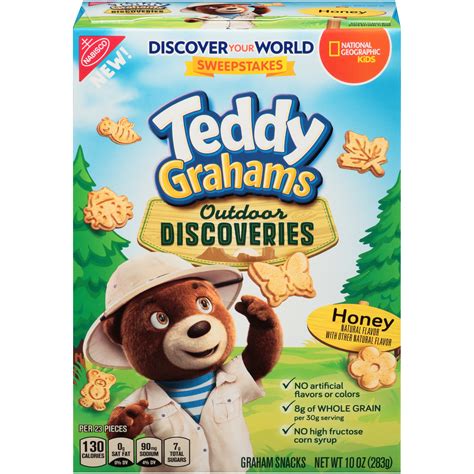 Teddy Grahams Outdoor Discoveries Honey Graham Snacks 10oz Box