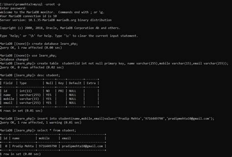 Phpmyadmin Command Line Xampp Mysql Mysql Command Line Mysql Query