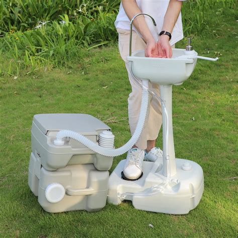 Ktaxon Portable Camping Toilet Flush 20l And Durable Sink Station Hand