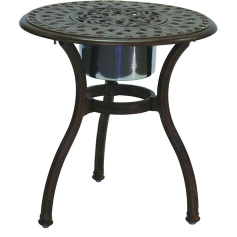 Darlee Monterey 3 Piece Sling Patio Bistro Set End Table With Ice