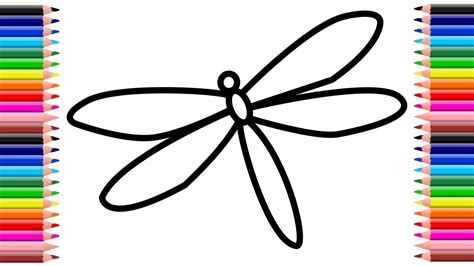 How To Draw A Dragonfly Easy Drawing Youtube