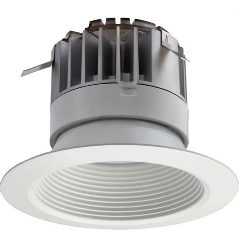 Lithonia Lighting 6 Inch Led Recessed High Ceiling Baffle Module Matt White The Home Depot