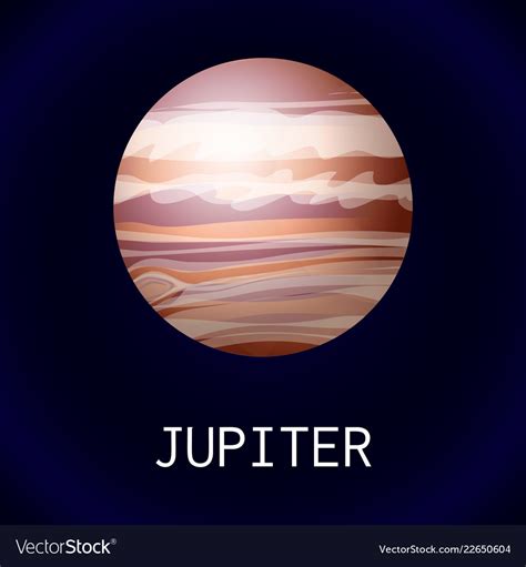 Jupiter Planet Icon Cartoon Style Royalty Free Vector Image