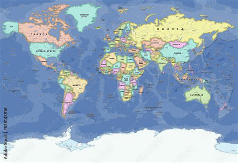 World Map Puzzle Naming The Countries And Their Geographical Ph