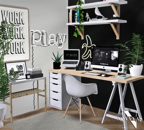 Mxims Novvvas Office Set Collaboration Ikea Sims House Sims 4