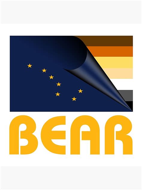 Alaska Bear Pride Flag Yellow Poster For Sale By Bigbadbear Redbubble