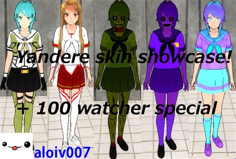Yandere Sim Skin Showcase 100 Watcher Special By Televicat On Deviantart