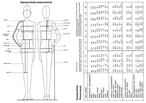 Printable Body Measurement Chart Pdf