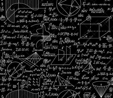 Mathematical Vector Seamless Pattern With Formulas Plots Functions