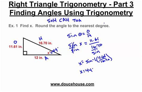 Right Triangle Trigonometry Finding Angles Inverse Functions Youtube