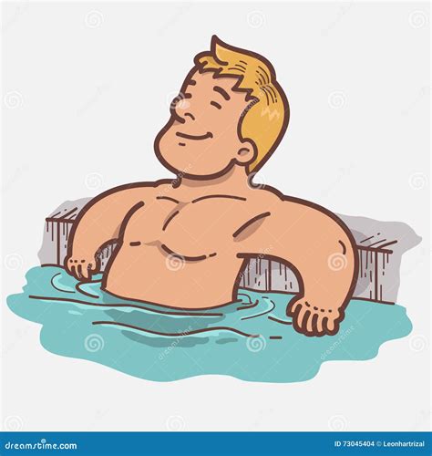 Cartoon Relaxing In Bath Stock Vector Illustration Of Bath 73045404