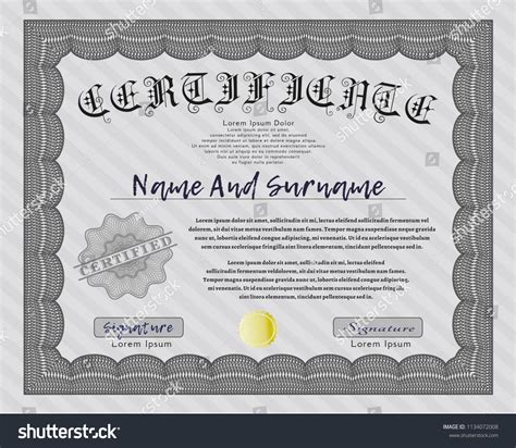 Grey Sample Certificate Diploma Background Vector Stock Vector Royalty
