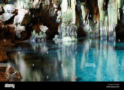 Ancient Cenote Underground Lake In The Cave In Yucatan State Mexico
