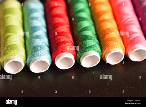 Macro Background Colorful Cotton Threads Stock Photo Alamy
