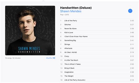 Listen to handwritten by shawn mendes on deezer. Shawn Mendes - Handwritten (Deluxe) (iTunes Plus) | Just iPlus
